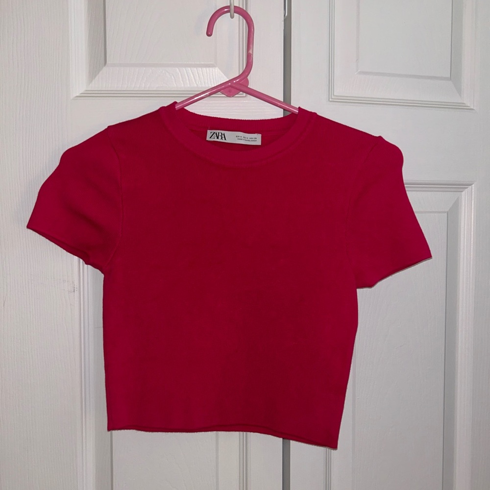 pink Zara crop top